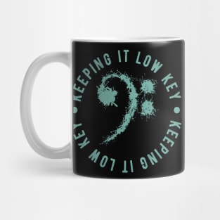 Bass Clef Bue Retro - Keeping It Low Key Funny Music Lovers Gift Mug